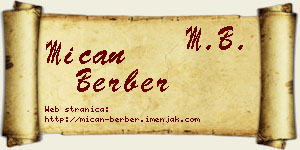 Mićan Berber vizit kartica